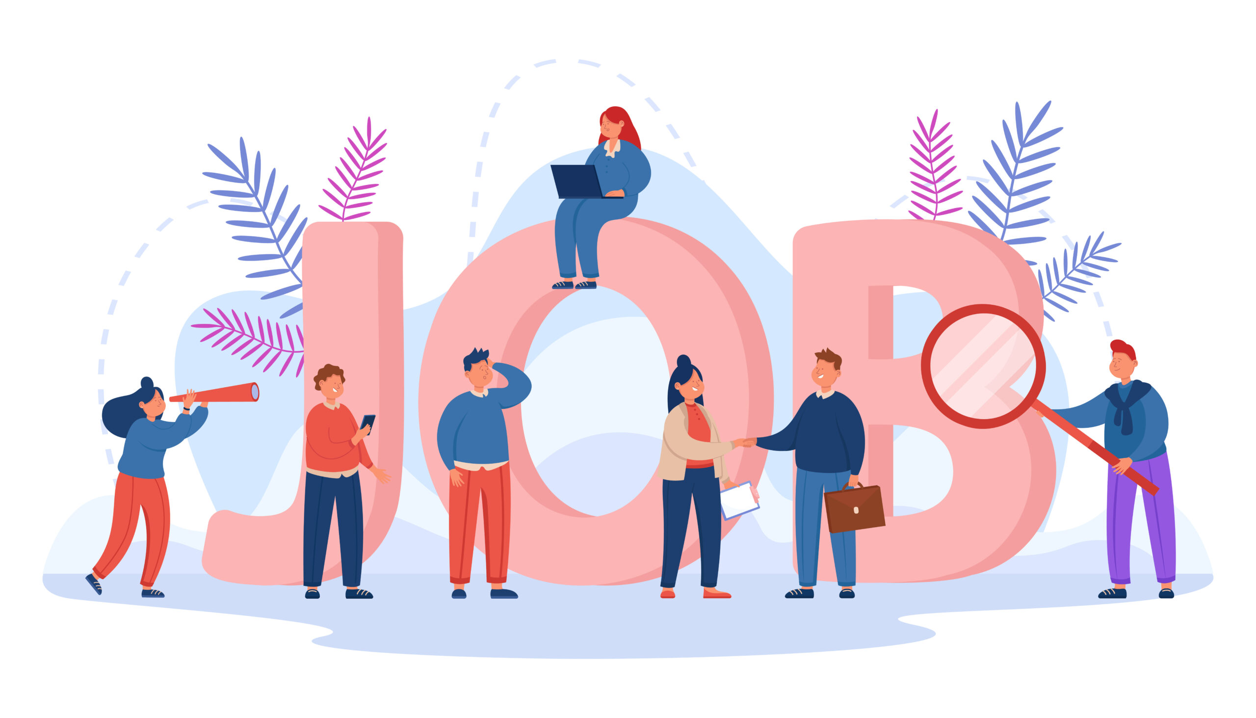 Tiny people searching for business opportunities